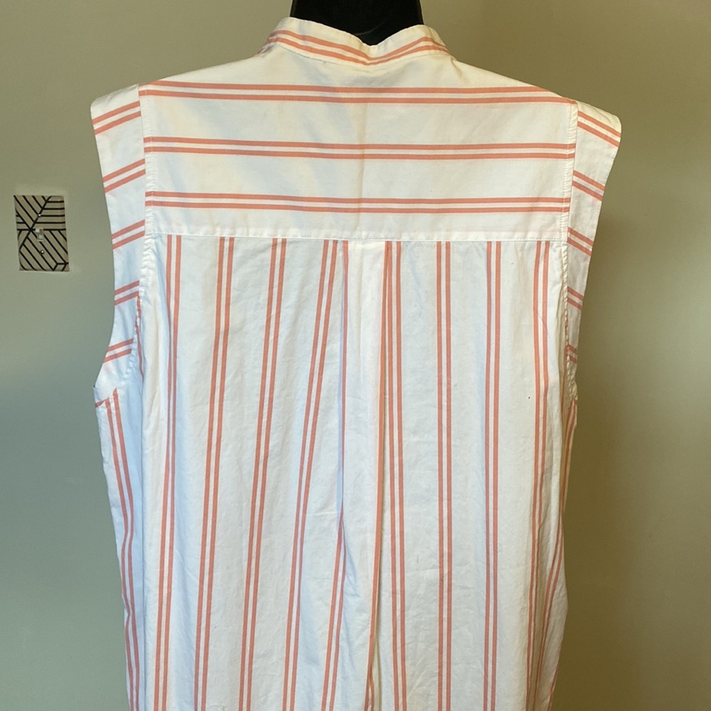 NWT ABERCROMBIE & FITCH RED & WHITE STRIPED SLEEVELESS COTTON SHIRT DRESS - Picture 12 of 12